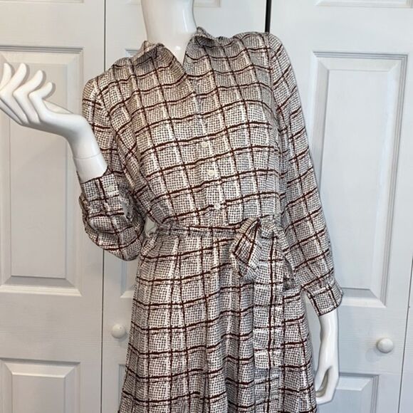 🔥Jcrew Pleated shirtdress in silk-twill New - Picture 6 of 11